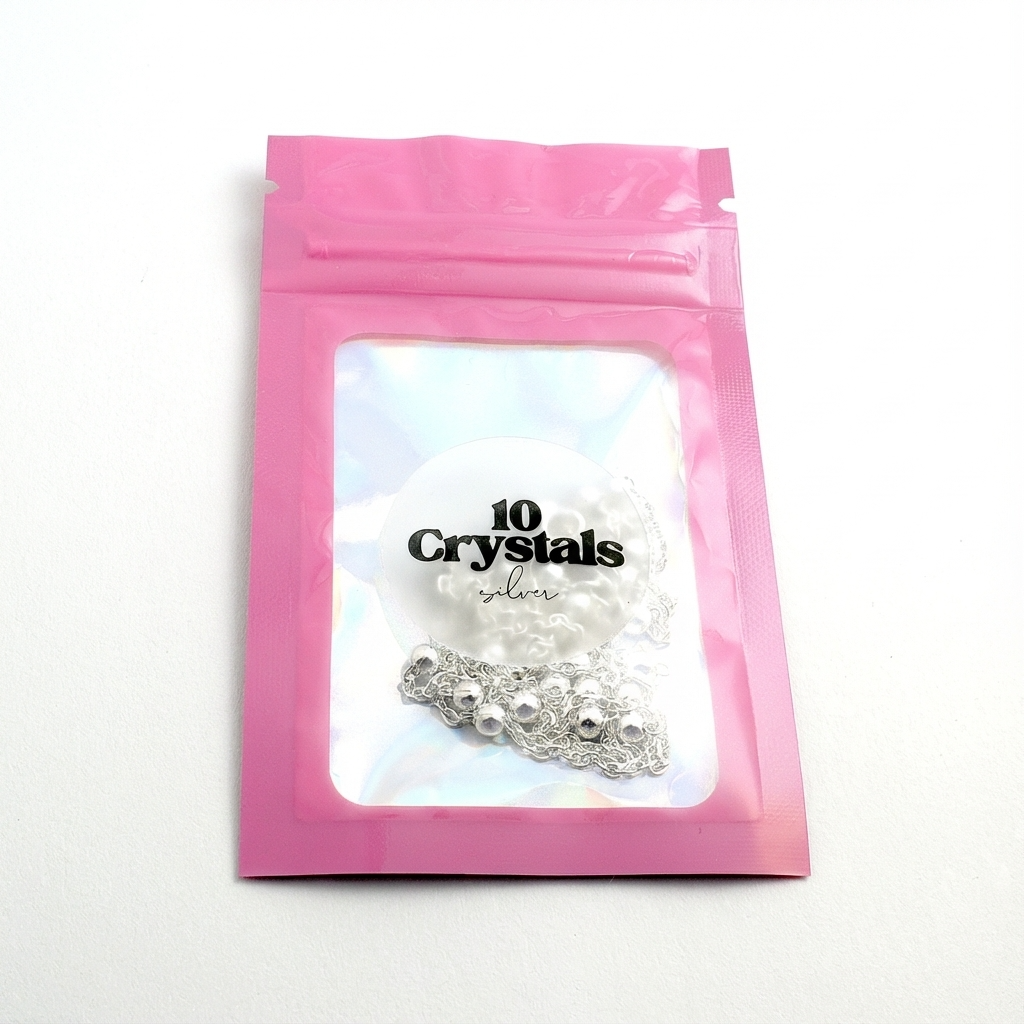 Срібне кольє кулі МОНІКА у фірмовому пакуванні 10 Crystals — срібний ланцюжок чокер з кульками плетіння якір