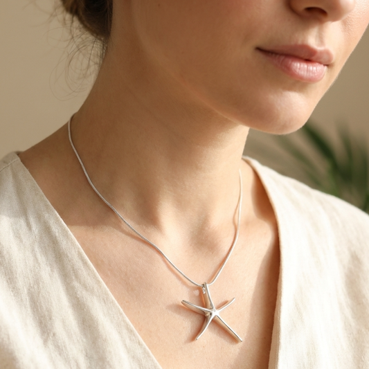 Срібна цепочка та срібний кулон зірка - 10 Crystals срібна ЗІРКА