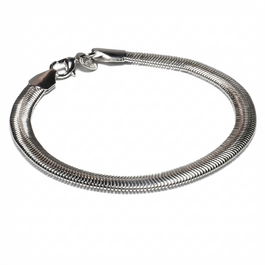 Срібний браслет снейк 20 см. Плетіння змійка. Зручна застібка. Безкоштовна доставка по Україні. Швидке відправлення.