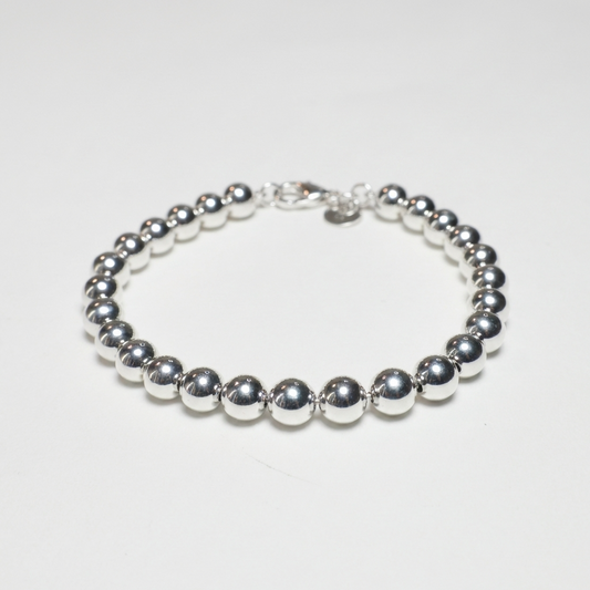 Срібний браслет жіночий з кульками. Родоване срібло. Срібні кульки. Безкоштовна доставка по Україні. Швидке відправлення.