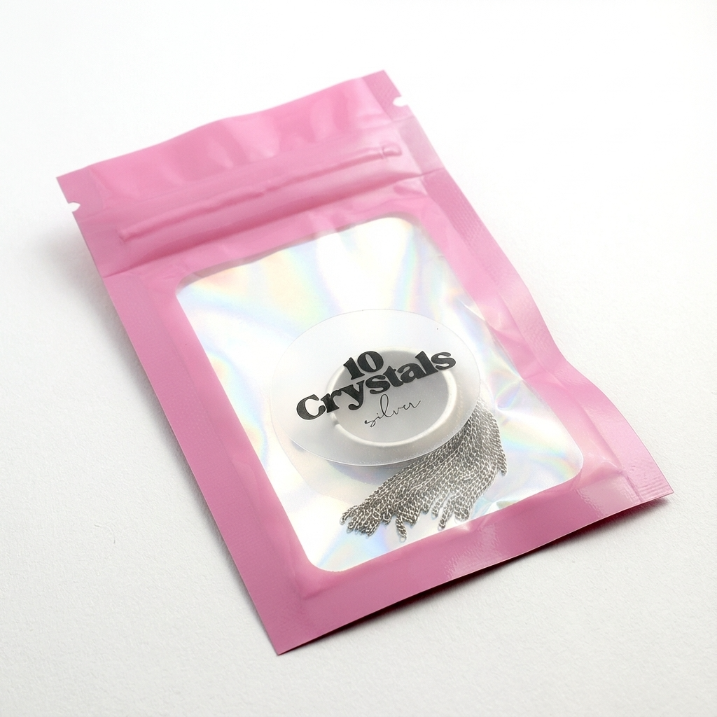 Срібне колечко НАДІЯ з ланцюжками у фірмовому пакуванні 10 Crystals до подарунку на День Закоханих та День Валентина.