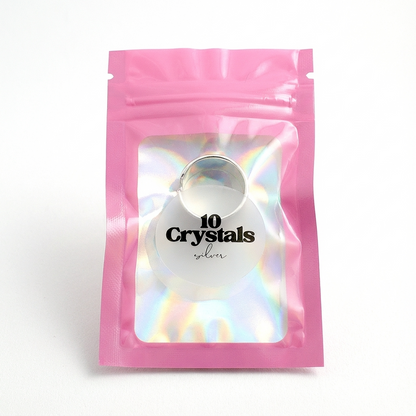 Срібна широка каблучка обручка  МАРГО у фірмовому пакуванні 10 Crystals
