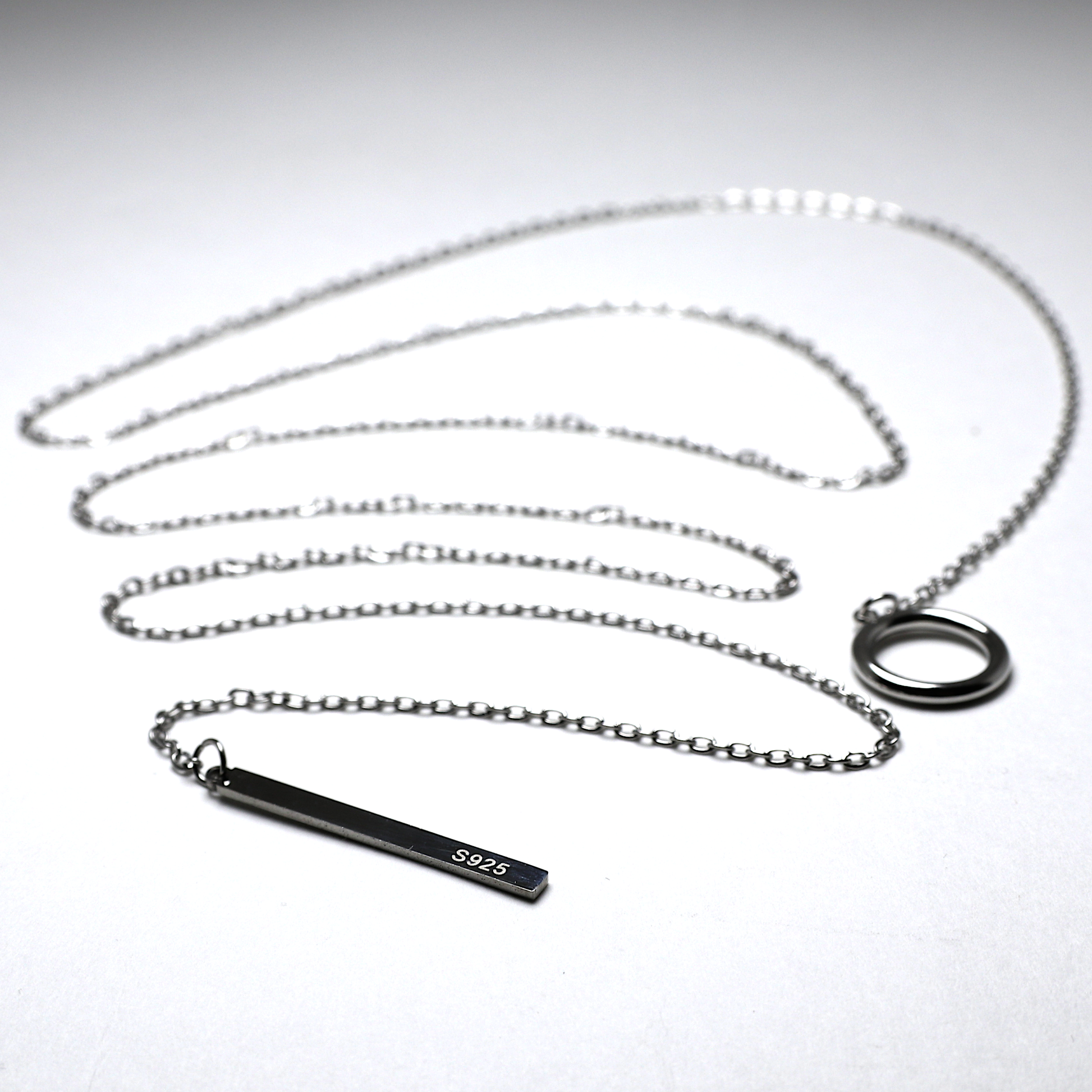 Срібна підвіска у стилі срібна спичка тіффані - 10 Crystals -  супер довгий срібний ланцюжок 85 см