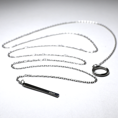 Срібна підвіска у стилі срібна спичка тіффані - 10 Crystals -  супер довгий срібний ланцюжок 85 см