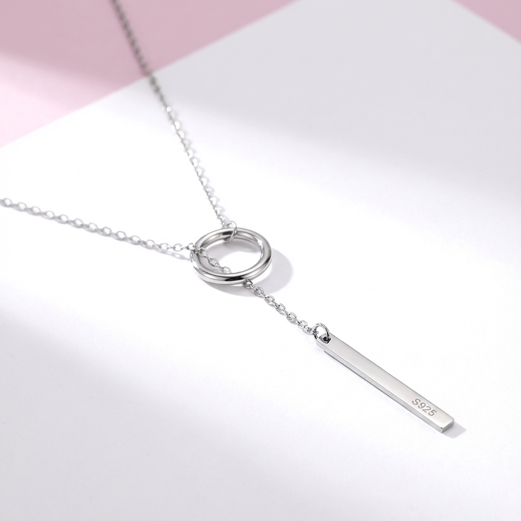 Супер довгий срібний ланцюжок жіночий БЕЛЛА  — 10 Crystals - кольє галстук срібло
