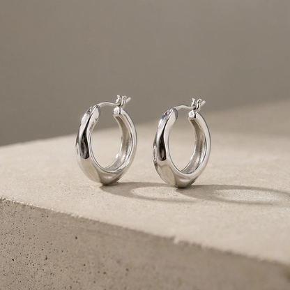 Срібні кульчики кільця 925 KIRA з англійською застібкою - срібні прикраси 10 Crystals
