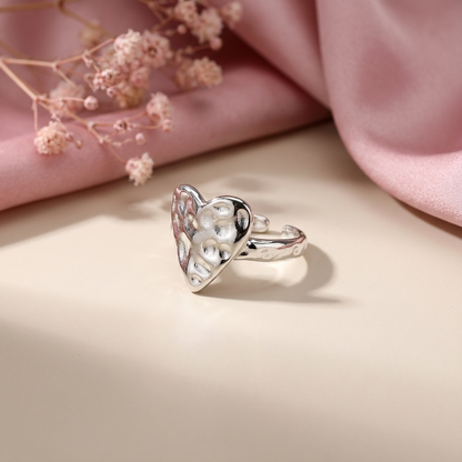 Срібне колечко серце KIM — колечко сердечко з срібла 10 Crystals
