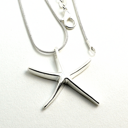 Срібний ланцюжок та срібний куллон зірка 925 проби ЗІРКА —  | 10 Crystals
