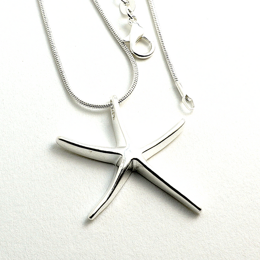 Срібний ланцюжок та срібний куллон зірка 925 проби ЗІРКА —  | 10 Crystals
