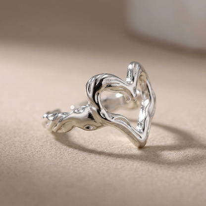 Срібна колечко з сердечком 925 проби ХЕЙЛІ — 10 Crystals срібне колечко з сердечком