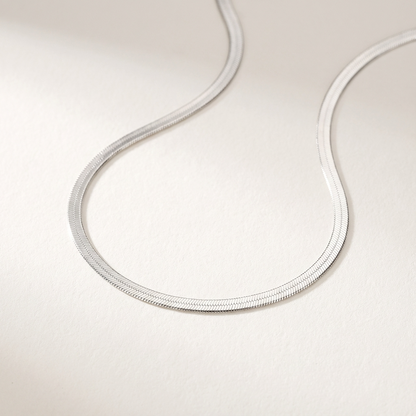 Срібний ланцюжок 925 проби NAOMI плоский у стилі herringbone — 10 Crystals
