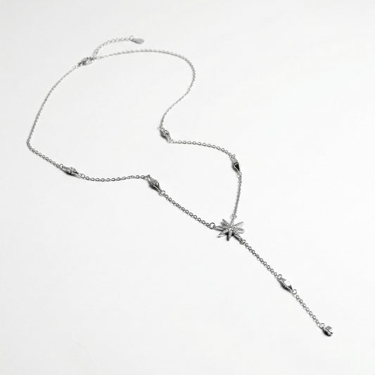 Срібний ланцюжок плетіння якір з кубічним цирконієм Y-форми. Срібний ланцюжок сотуар для жінок 10 Crystals