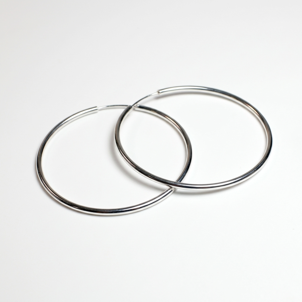 Срібні сережки-кільця конго 50 мм та 60 мм. Безкоштовна доставка по Україні. Відправлення в день замовлення. 