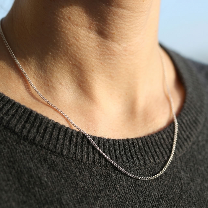 Серебряная цепочка панцирная 50 см. Цепочка под кулон. Ланцюжок срібний панцирний. Стиль: цепочка плетіння Панцир.