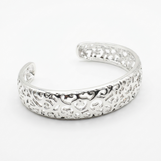 Жорсткий срібний браслет для жінок 10 Crystals. Діаметер 6 см. Безкоштовна доставка по Україні.