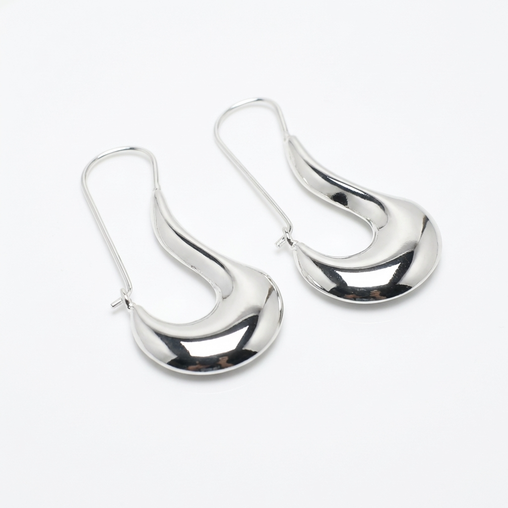 Срібні сережки об'ємні краплі. Великі але невагомі сережки. Безкоштовна доставка по Україні. Швидка відправка.