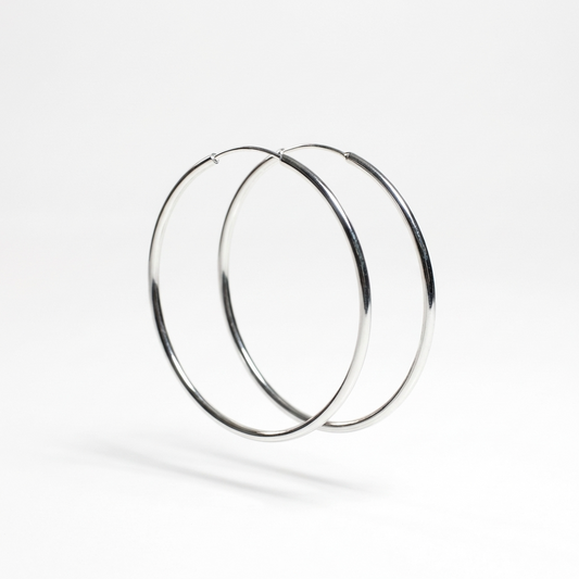 Срібні сережки-кільця 50 мм та 60 мм. Застібка конго. Безкоштовна доставка по Україні. Відправлення в день замовлення. 