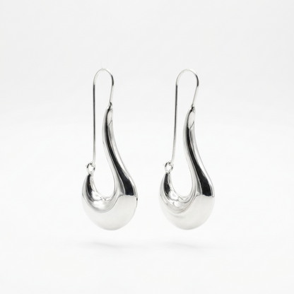 Срібні сережки об'ємні краплі. Великі але невагомі сережки. Безкоштовна доставка по Україні. Швидка відправка.