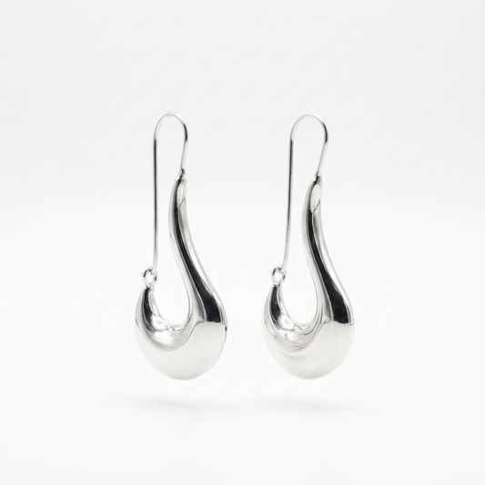 Срібні сережки об'ємні краплі. Великі але невагомі сережки. Безкоштовна доставка по Україні. Швидка відправка.