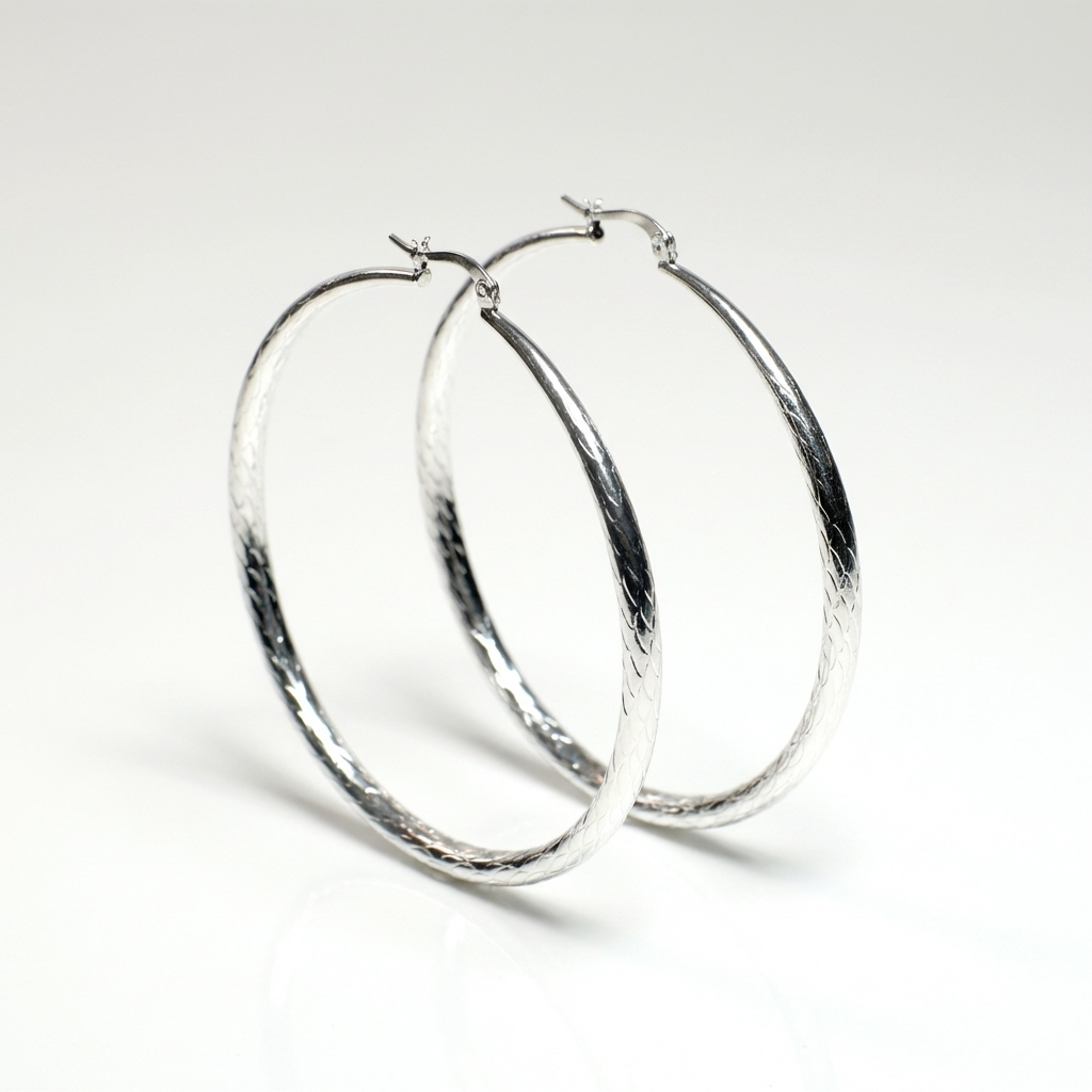 Срібні сережки-кільця 70 мм. Великі, але невагомі, не обтяжують вушко. Безкоштовна доставка по Україні. Швидке відправлення.