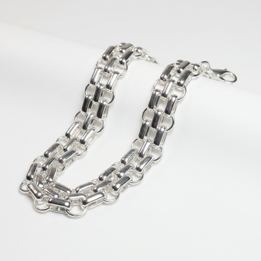 Срібний масивний браслет Вікторія. Довжина 21,5 см. Широкий браслет сучасного плетіння. Безкоштовна доставка по Україні.