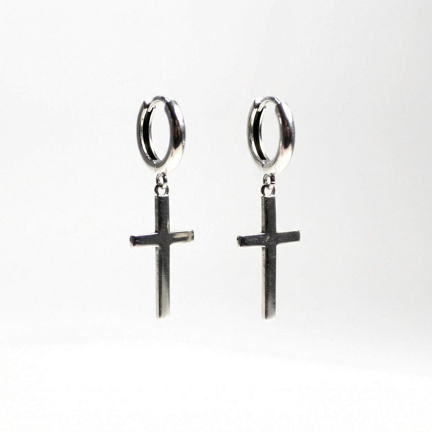 Срібні сережки хрестики ЛЮСІ застібка конго — 10 Crystals