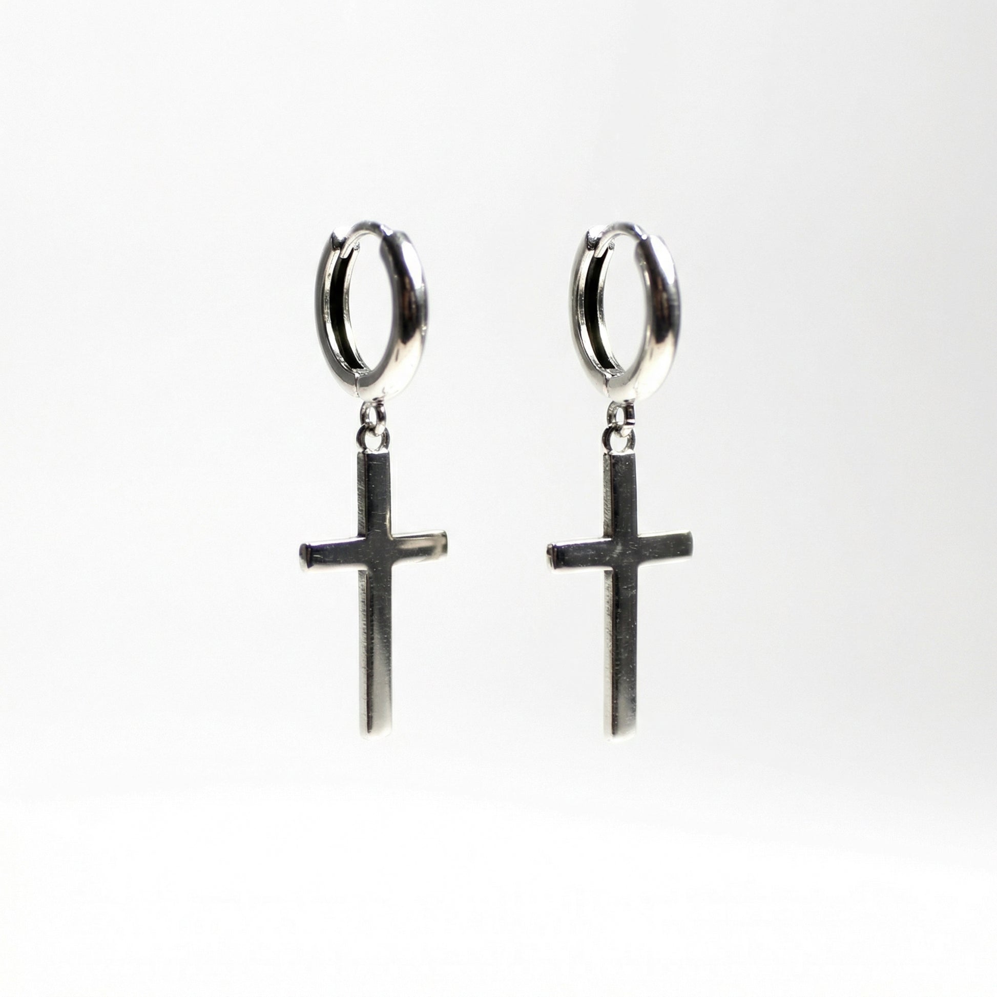 Срібні сережки хрестики ЛЮСІ застібка конго — 10 Crystals