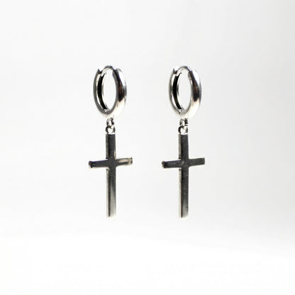 Срібні сережки хрестики ЛЮСІ застібка конго — 10 Crystals