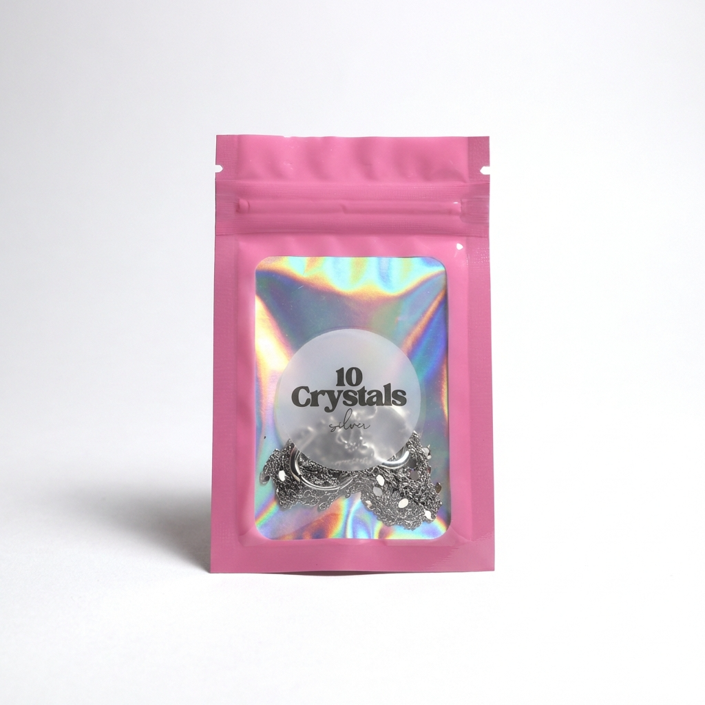 срібні сережки з ланцюжками у подарунковому брендованому пакуванні 10 Crystals